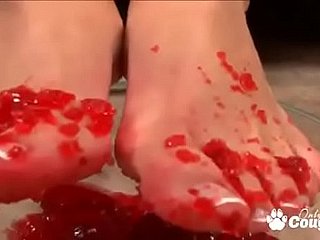 Mackenzee Jade Gets Their way Feet All Messy Around Jello Before Tremendous An Amazing Footjob