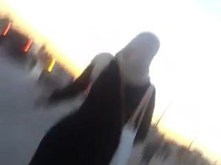Sexy hijab wandelen ass
